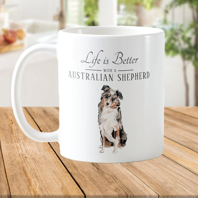 Mug La vie est meilleur berger australien (Créateur téléchargé)