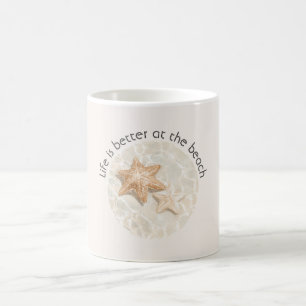 Mug La vie est meilleure à la plage étoile de mer