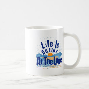 Mug La vie est meilleure au lac Pêche en bateau Gif