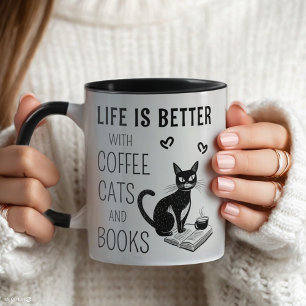 Mug La vie est meilleure avec les chats à café et les 