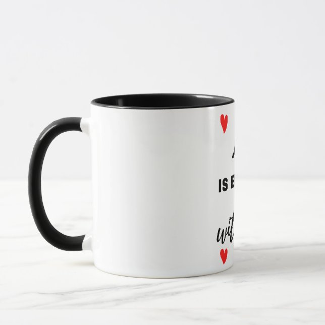 Mug La vie est meilleure avec toi Noir (Gauche)