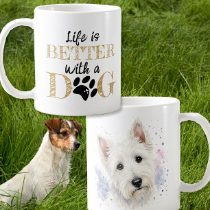 Mug La vie est meilleure avec un cadeau de chien scott