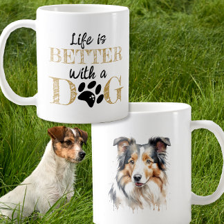 Mug La vie est meilleure avec un cadeau de colley