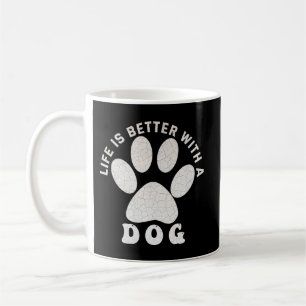 Mug La vie est meilleure avec un chien Silver Texte te