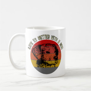 Mug La vie est meilleure avec un chien, style vintage