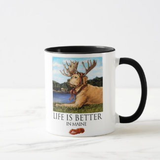 Mug La vie est meilleure dans des andouillers jaunes