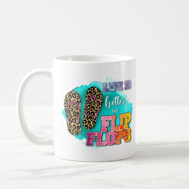 Mug La vie est meilleure dans la boue à tongs (Gauche)