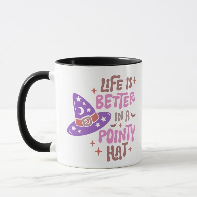 Mug La vie est meilleure dans un Halloween Casquette à (Gauche)
