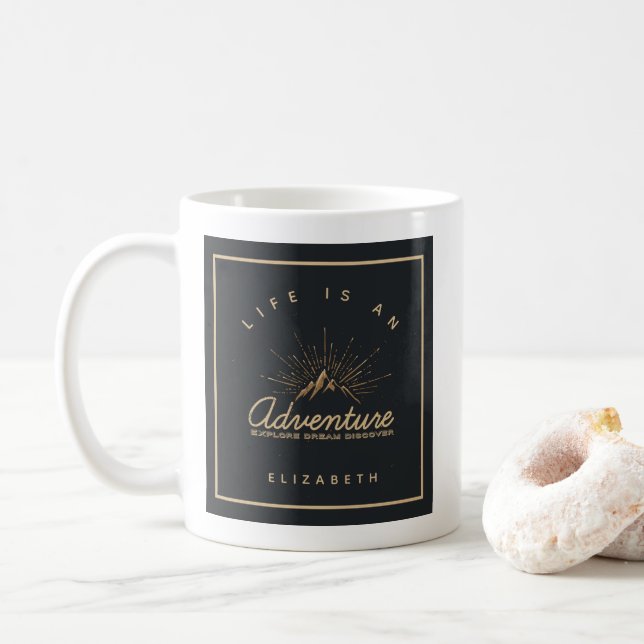 Mug La vie est une aventure Explore Dream Découvrir (Avec donut)