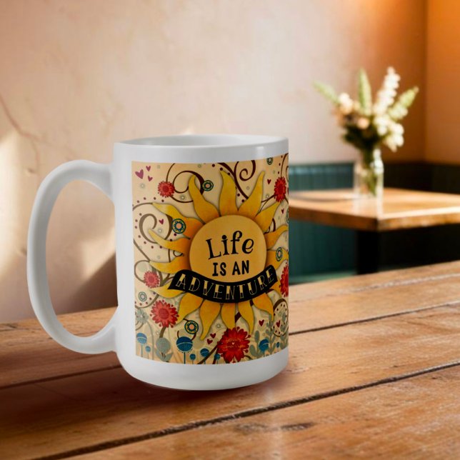 Mug La vie est une aventure Inspiration Citation Inspi (Créateur téléchargé)