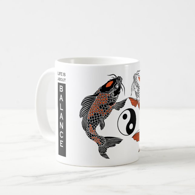 Mug La vie est une question d'équilibre. Symbole de de (Devant gauche)