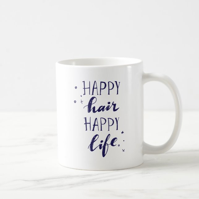 Mug La vie heureuse de cheveux heureux (Droite)