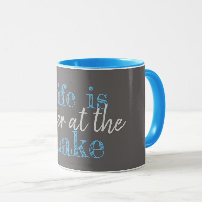 Mug LA VIE nautique EST MEILLEURE AU LAC | (Devant droit)