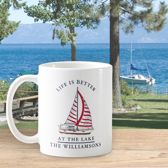 Mug La vie nautique familiale est meilleure au lac (Créateur téléchargé)