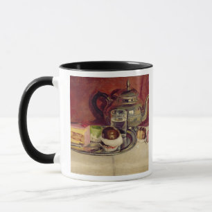 Mug La vie toujours avec des gâteaux et une théière