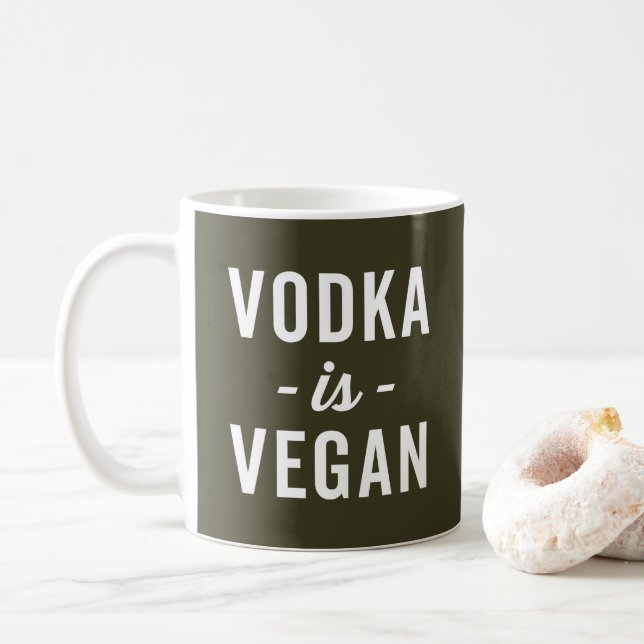 Mug La vodka est citation drôle végétalienne (Avec donut)