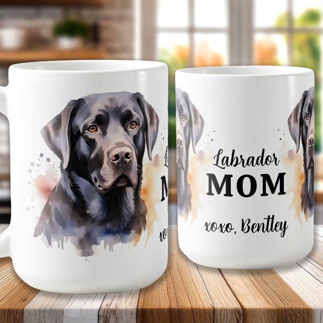 Mug Labrador MOM Amoureux des chiens personnalisé Blac (Créateur téléchargé)