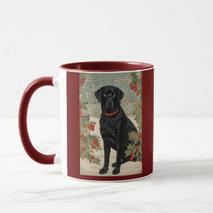 Mug Labrador noir en hiver