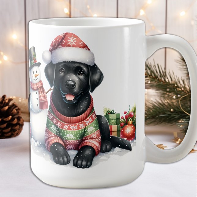 Mug Labrador Retriever Chien et Snowman Noël (Créateur téléchargé)