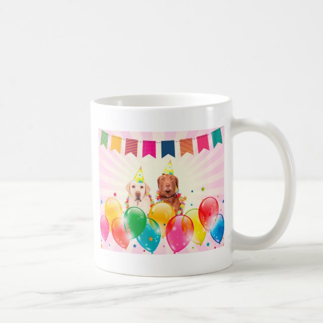 Mug Labrador Retriever Dog Balloons Anniversaire (Droite)