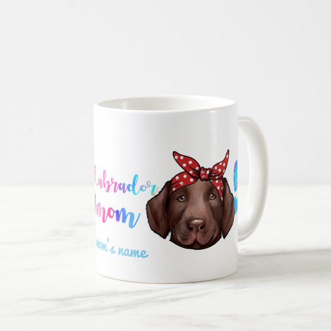 Mug Labrador Retriever Maman Fête des Mères Mignonne C (Devant droit)