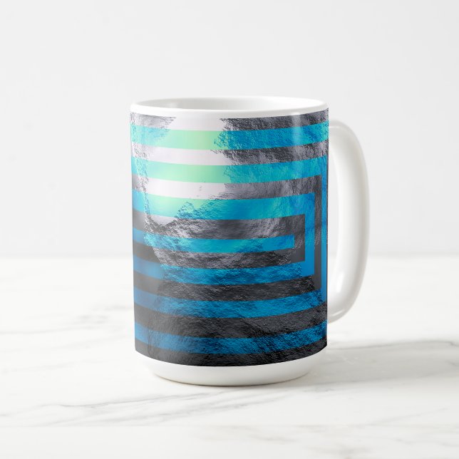 Mug Labyrinthe bleu électrique (Devant droit)