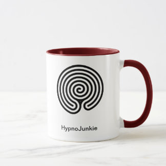 Mug Labyrinthe rouge et blanc de drogué d'hypnose de