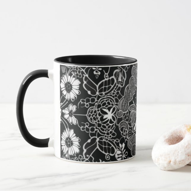 Mug Lace Floral Harmony (Avec donut)