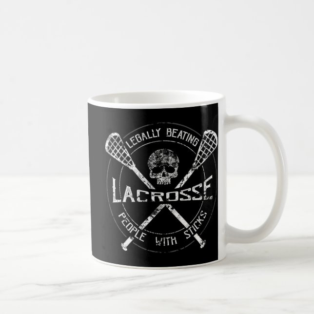 Mug Lacrosse Battre Légalement Les Gens Avec Des Bâton (Droite)