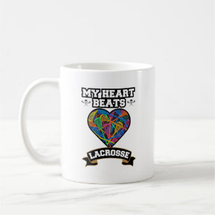 Mug Lacrosse Coeur Sticks Passion Sport Love Game