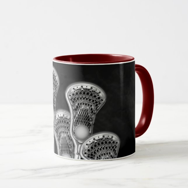 Mug Lacrosse Player Cadeau (Devant droit)