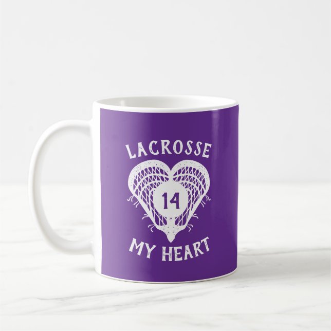 Mug Lacrosse violette Mon Coeur (Gauche)