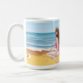 Mug ladie sur la plage