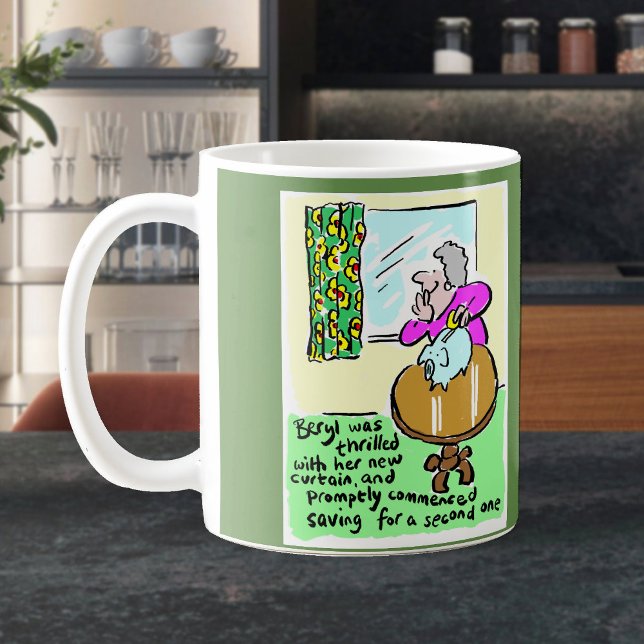 Mug Lady est contente de son nouveau rideau (Créateur téléchargé)