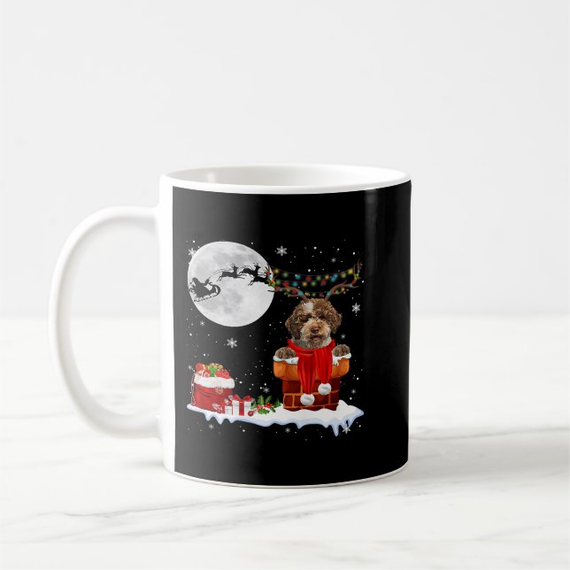 Mug Lagotto Romagnolo Jeu d'Arbre de Noël Lumières Pyj (Gauche)