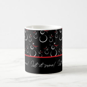 Mug Laisser neiger hiver Snowman Famille Motif Noir