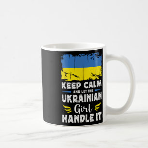 Mug Laissez la fille ukrainienne s'en occuper Drapeau