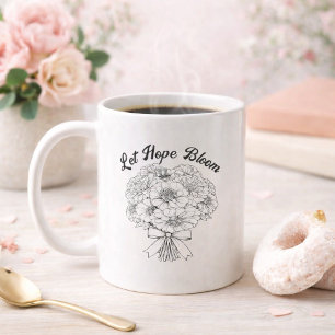Mug Laissez l'espoir fleurir Bouquet de zinnias Floral