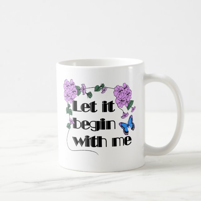 Mug Laissez-Moi Commencer Par Dire Fleurs Papillon (Droite)