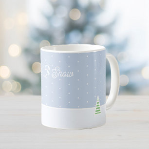 Mug Laissez Neiger Petit Arbre d'Hiver Bleu Glace à Po