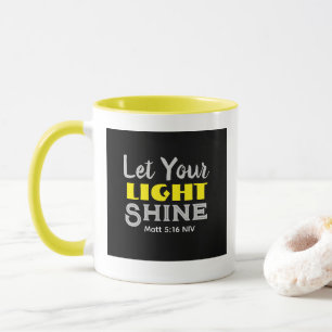 Mug Laissez Votre Lumière Briller Verset Biblique Jaun