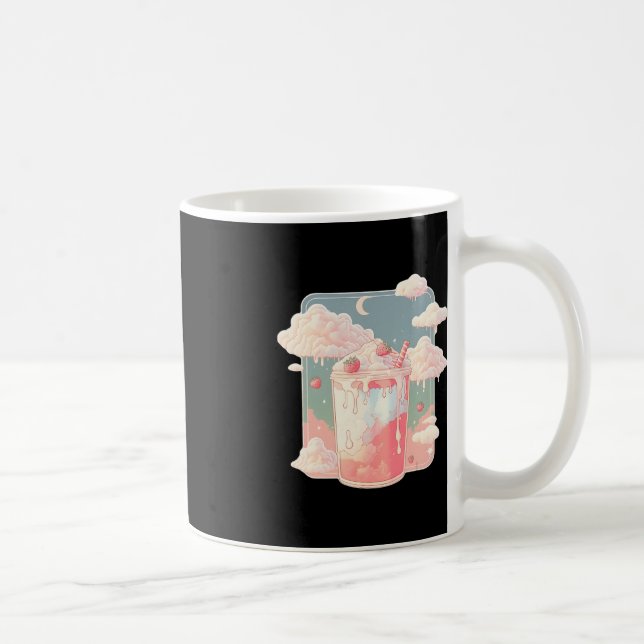 Mug Lait de fraise Milkshake Kawaii Lofi Cute Pastel (Droite)