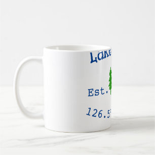 Mug Lake house et. Date année coordonnées personnalisé