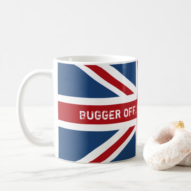 Mug Lambinez outre du drapeau potable du R-U de thé (Avec donut)
