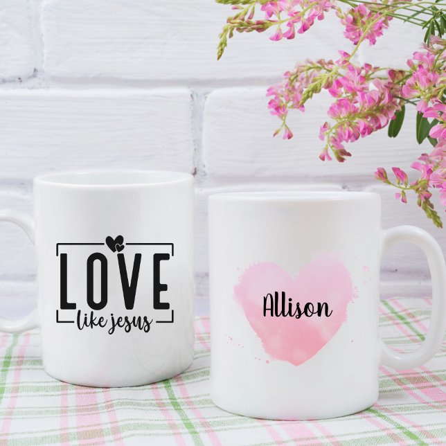Mug L'Amour Chrétien Comme Jésus Bible Verse Personnal (Créateur téléchargé)
