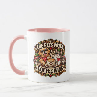 Mug L'amour des animaux a voté pour le café