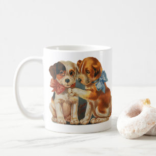Mug L'amour du chiot de la Saint-Valentin vintage, deu