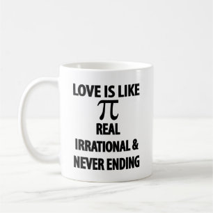 Mug L'amour est comme Pi Real Irrationnel et ne finit