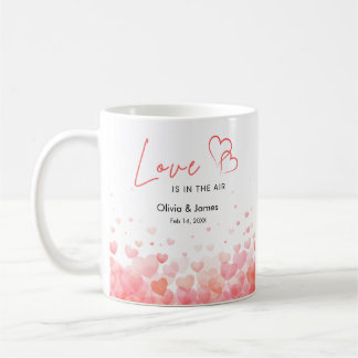 Mug L'amour est dans l'air pour les couples rose et ro