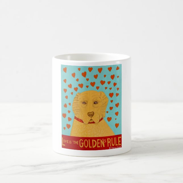 Mug L'amour est la règle des Goldens - Stephen Huneck (Centre)